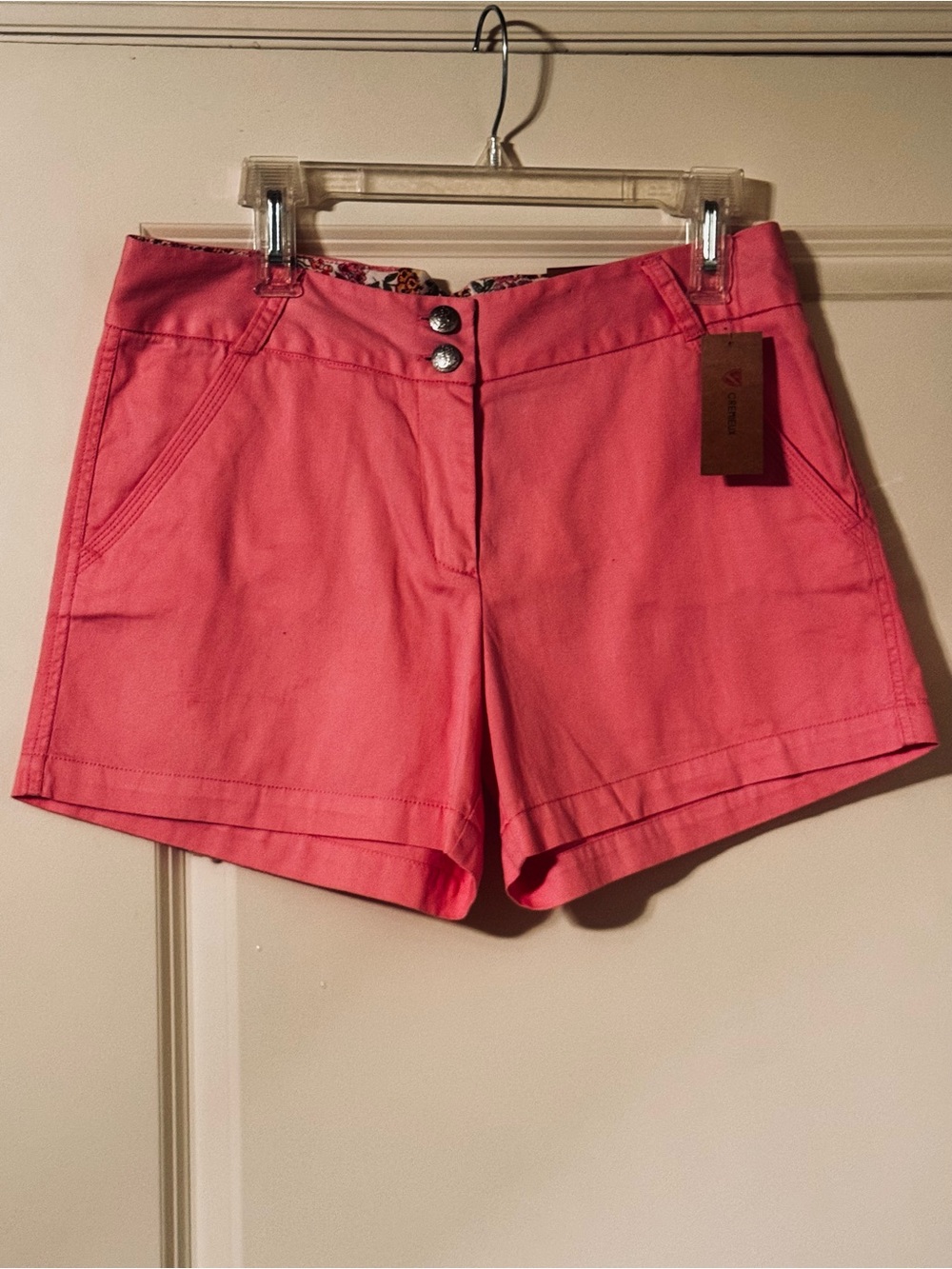 NWT Cremieux Coral Pink Shorts Size 6 Casual Summer Stretch Flat Front Preppy